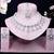 Pink rhodium premium designer american diamond and stone work necklace set