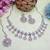 Pink rhodium premium designer american diamond and stone work necklace set