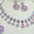 Pink rhodium premium designer american diamond and stone work necklace set