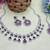 Purple rhodium premium designer american diamond and stone work necklace set