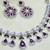 Purple rhodium premium designer american diamond and stone work necklace set