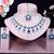 Blue rhodium premium designer american diamond and stone work necklace set