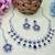 Blue rhodium premium designer american diamond and stone work necklace set