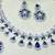 Blue rhodium premium designer american diamond and stone work necklace set