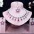 Pink rhodium premium designer american diamond and stone work necklace set