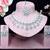 White rhodium premium designer american diamond and stone work necklace set