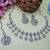 White rhodium premium designer american diamond and stone work necklace set