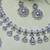 White rhodium premium designer american diamond and stone work necklace set