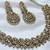 Gold yellow gold premium designer american diamond and stone work necklace set
