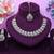 Purple yellow gold premium designer american diamond and stone work necklace set