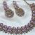 Purple yellow gold premium designer american diamond and stone work necklace set