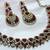 Maroon yellow gold premium designer american diamond and stone work necklace set