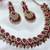 Pink yellow gold premium designer american diamond and stone work necklace set