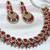 Red yellow gold premium designer american diamond and stone work necklace set