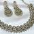 White yellow gold premium designer american diamond and stone work necklace set
