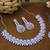 Purple rhodium premium designer american diamond and stone work necklace set