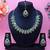 Green rhodium premium designer american diamond and stone work necklace set