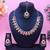 Maroon rhodium premium designer american diamond and stone work necklace set