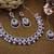 Maroon rhodium premium designer american diamond and stone work necklace set
