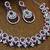 Maroon rhodium premium designer american diamond and stone work necklace set