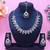 Blue rhodium premium designer american diamond and stone work necklace set