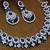 Blue rhodium premium designer american diamond and stone work necklace set