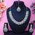Green rhodium premium designer american diamond and stone work necklace set