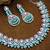 Green rhodium premium designer american diamond and stone work necklace set