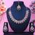 Purple rhodium premium designer american diamond and stone work necklace set
