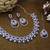 Purple rhodium premium designer american diamond and stone work necklace set