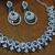 Blue rhodium premium designer american diamond and stone work necklace set