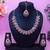 Pink rhodium premium designer american diamond and stone work necklace set