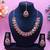 Red rhodium premium designer american diamond and stone work necklace set