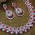 Red rhodium premium designer american diamond and stone work necklace set