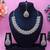 White rhodium premium designer american diamond and stone work necklace set
