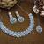 White rhodium premium designer american diamond and stone work necklace set