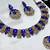 Blue yellow gold premium designer american diamond and stone work necklace set