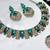 Green yellow gold premium designer american diamond and stone work necklace set