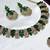 Green yellow gold premium designer american diamond and stone work necklace set