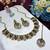 Green yellow gold premium designer american diamond and stone work necklace set