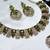 Green yellow gold premium designer american diamond and stone work necklace set