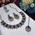 Blue yellow gold premium designer american diamond and stone work necklace set