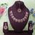 Pink yellow gold premium designer american diamond and stone work necklace set