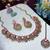 Pink yellow gold premium designer american diamond and stone work necklace set