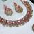 Pink yellow gold premium designer american diamond and stone work necklace set