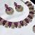 Purple yellow gold premium designer american diamond and stone work necklace set