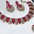 Pink yellow gold premium designer american diamond and stone work necklace set