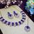 Blue rose gold premium designer american diamond and stone work necklace set