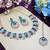 Green rose gold premium designer american diamond and stone work necklace set