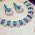 Green rose gold premium designer american diamond and stone work necklace set